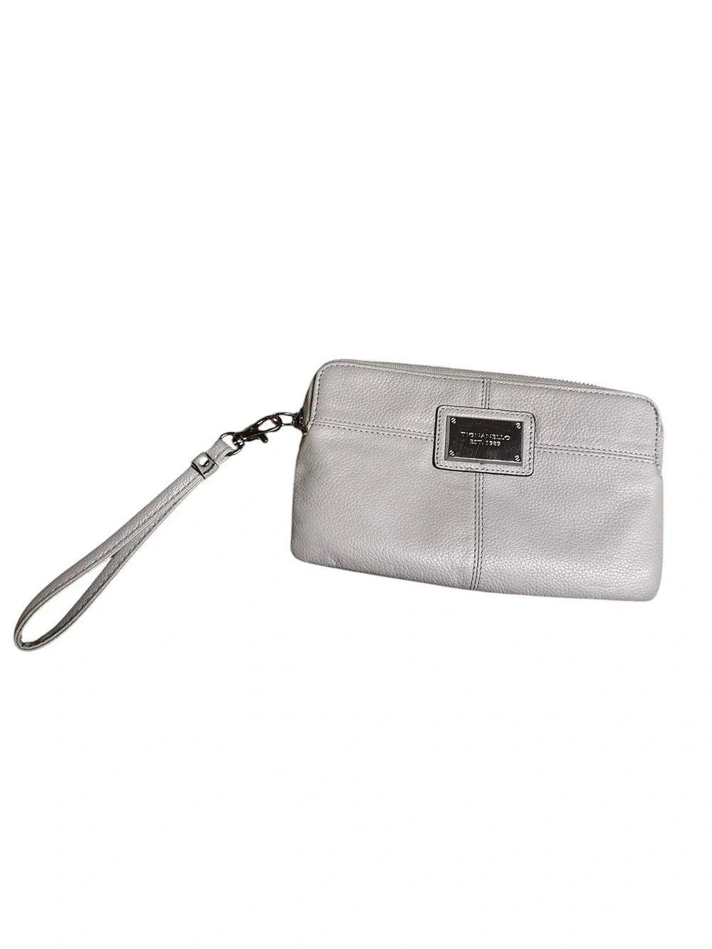Tignanello Genuine Leather Wristlet Wallet Divider Organizer Outer Pocket Beige